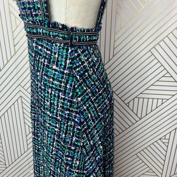 Zara Tweed Plaid Sleeveless Jumper Overall Dress in Green Size US Small - Picture 7 of 11